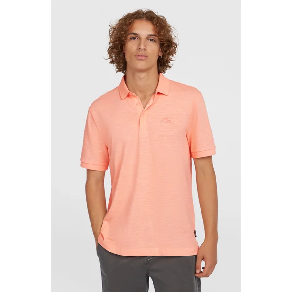 Slub Polo Small Logo | Coral Pop
