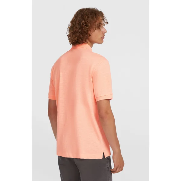 Slub Polo Small Logo | Coral Pop