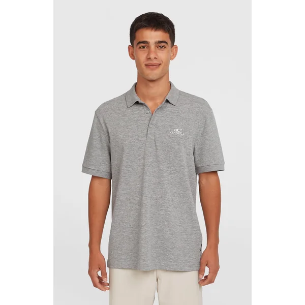 Slub Polo Small Logo | Silver Melee