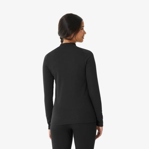Sous-vêtement thermique de ski chaud et confort femme, BL100 haut Noir