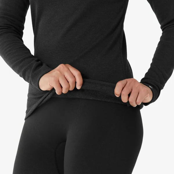 Sous-vêtement thermique de ski chaud et confort femme, BL100 haut Noir
