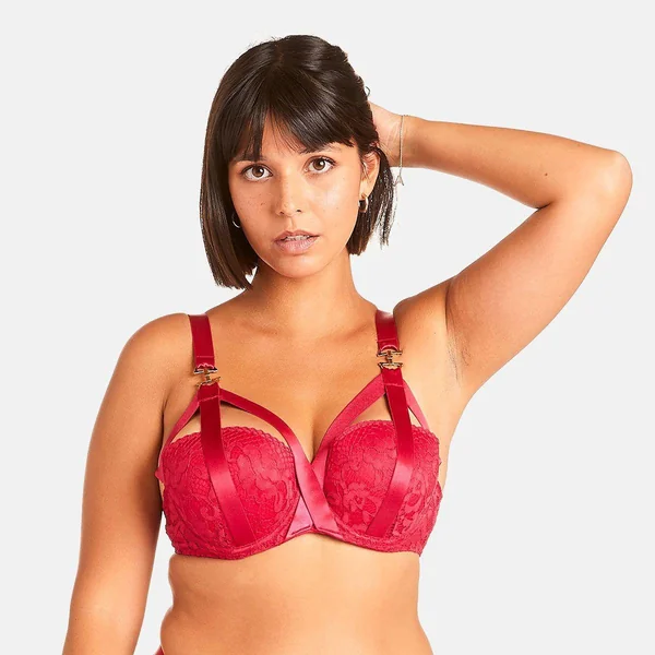 Soutien-gorge ampliforme bordeaux Danger