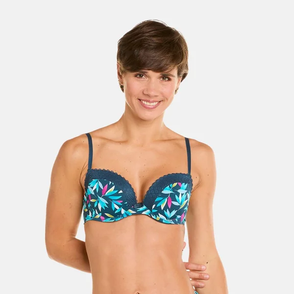 Soutien-gorge ampliforme coque moulée multicolores bleu Pomm Poire