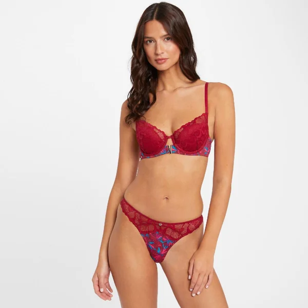 Soutien-gorge ampliforme coques moulées souples bordeaux Alma rouge Morgan Lingerie