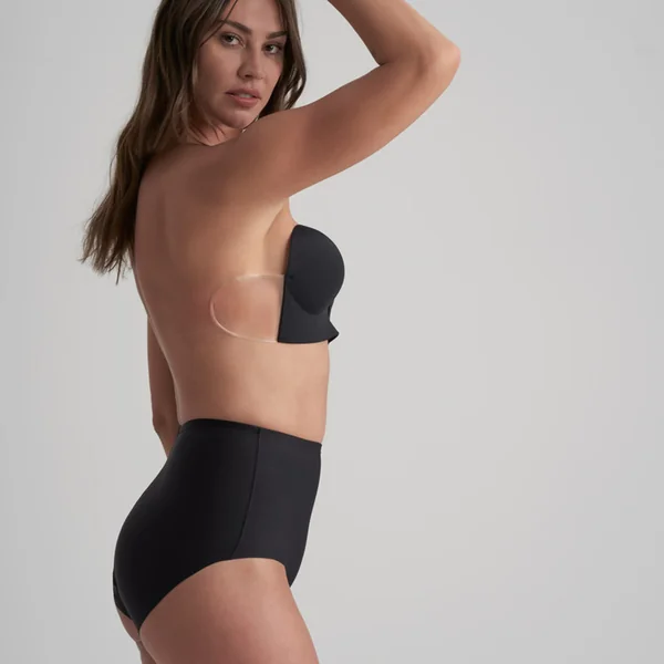 Soutien-gorge bandeau adhésif dos nu et décolleté plongeant