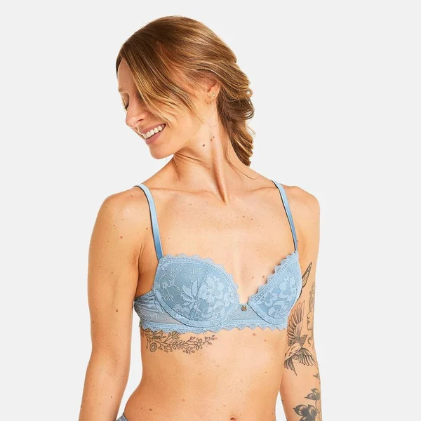 Soutien-gorge coque moulée push-up bleu Siwa Camille Cerf x Pomm Poire