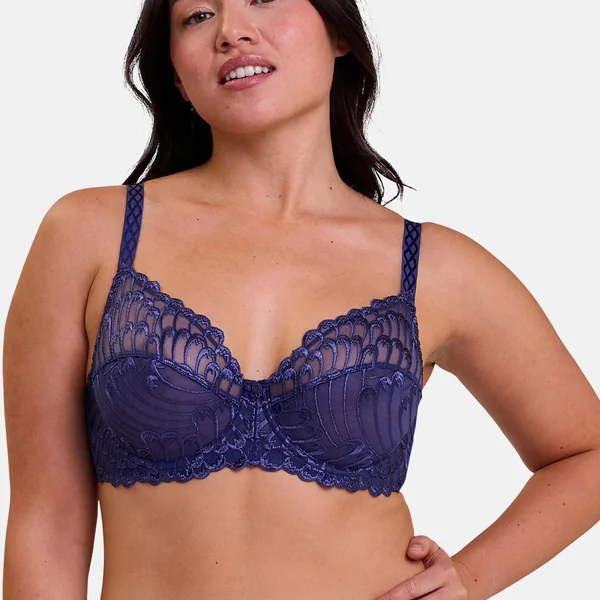 Soutien-gorge emboitant à armatures - Bleu Baromètre Sans Complexe