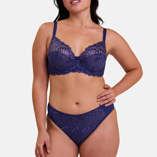 Soutien-gorge emboitant à armatures - Bleu Baromètre Sans Complexe