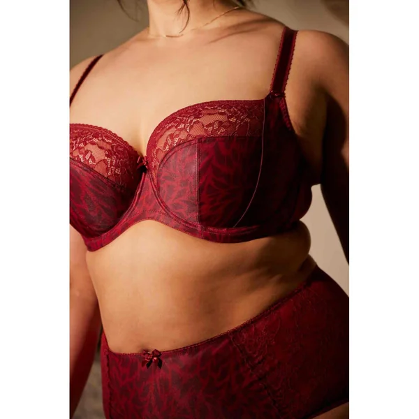 Soutien-gorge emboîtant armatures en Dentelle Florale et Imprimés Animaliers - Sculptresse Rouge