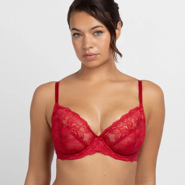 Soutien-gorge emboîtant non rembourré rouge Dorina