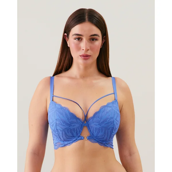 Soutien-gorge push-up en dentelle bleu
