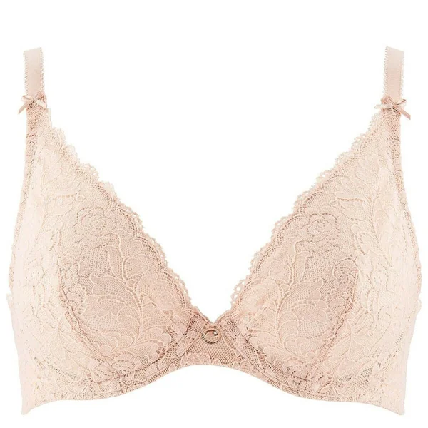 Soutien-gorge triangle plongeant beige