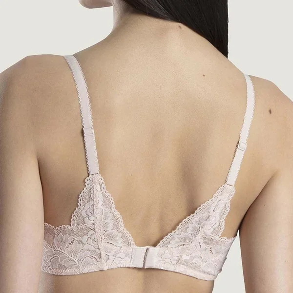Soutien-gorge triangle plongeant beige