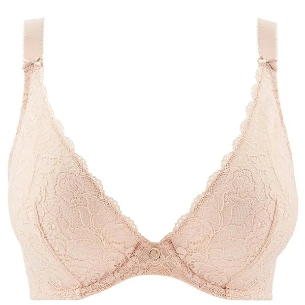 Soutien-gorge triangle plongeant beige