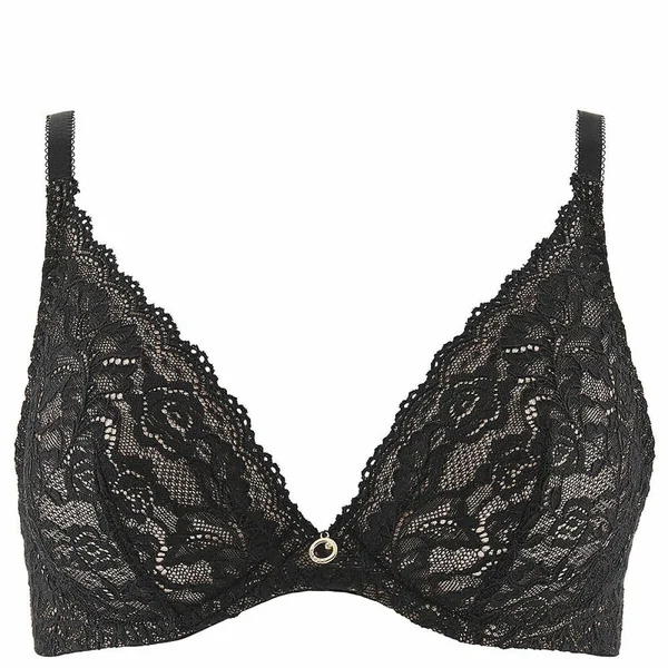 Soutien-gorge triangle plongeant noir