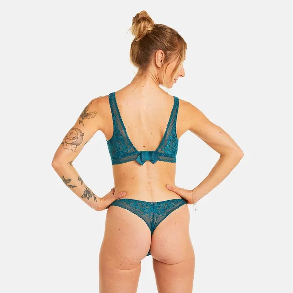 Soutien-gorge triangle sans armatures bleu Nanaya Camille Cerf x Pomm Poire