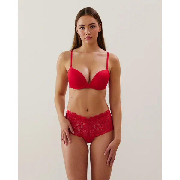 Soutien-gorge ultra push-up en dentelle rouge