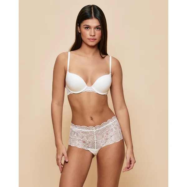 Soutien-gorge ultra push-up en dentelle écru