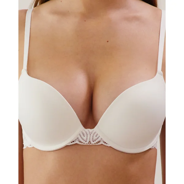 Soutien-gorge ultra push-up en dentelle écru