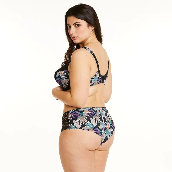 Soutien-gorge à armatures grand maintien noir/parme Elisa Pomm Poire