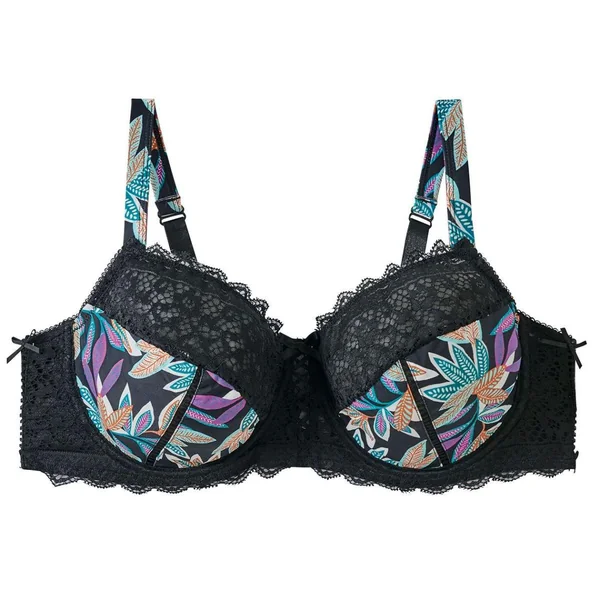 Soutien-gorge à armatures grand maintien noir/parme Elisa Pomm Poire