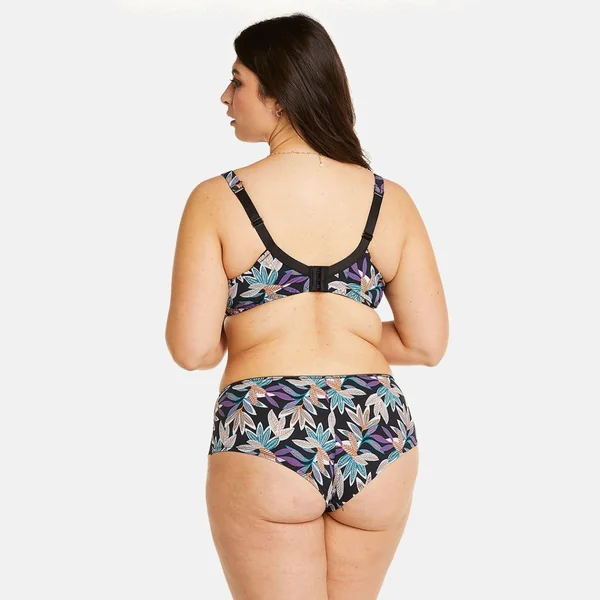 Soutien-gorge à armatures grand maintien noir/parme Elisa Pomm Poire