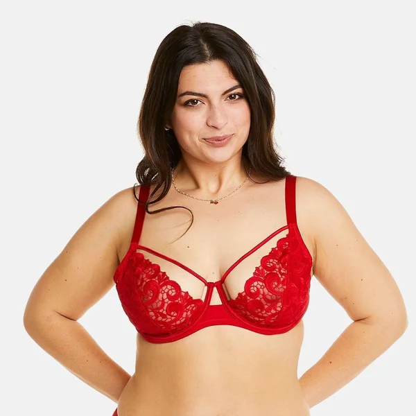 Soutien-gorge à armatures grand maintien rouge Miracle Pomm Poire