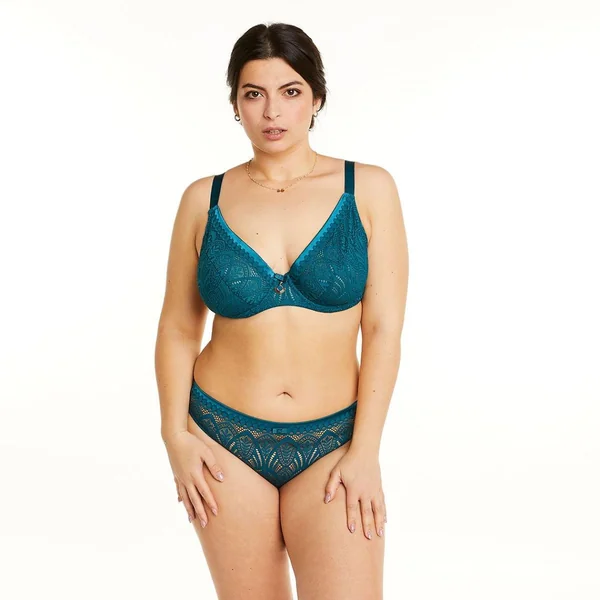 Soutien-gorge à armatures grand maintien turquoise Sarong bleu Pomm Poire