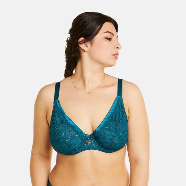 Soutien-gorge à armatures grand maintien turquoise Sarong bleu Pomm Poire
