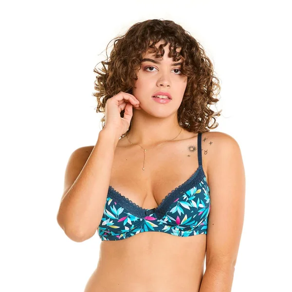 Soutien-gorge à armatures multicolores bleu Pomm Poire