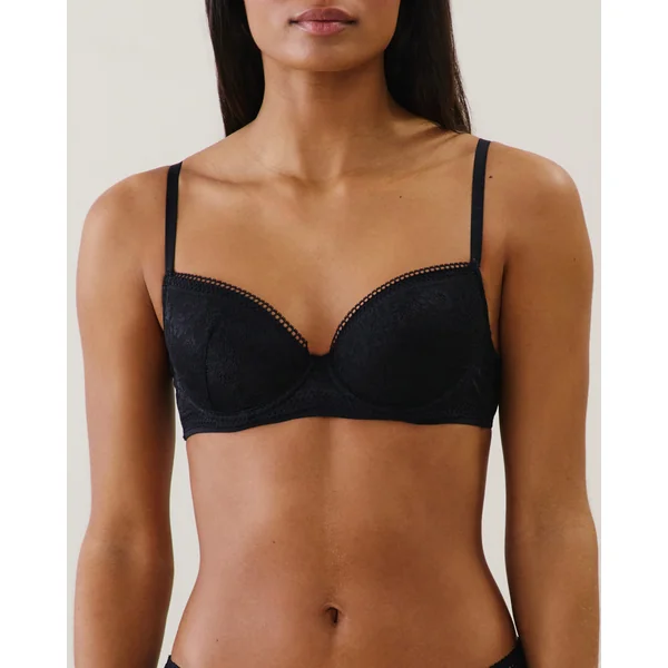 Soutien-gorge à coque fine en dentelle florale