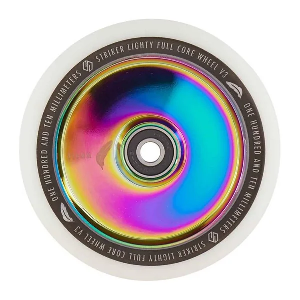 Striker Lighty Full Noyau V3 Blanc Roue Trottinette Freestyle Rainbow 110mm