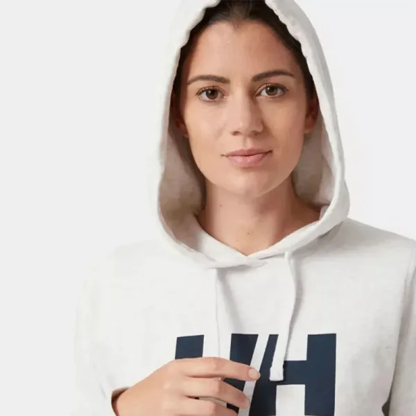 Sweat a capuche logo hoodie femme blanc - helly hansen