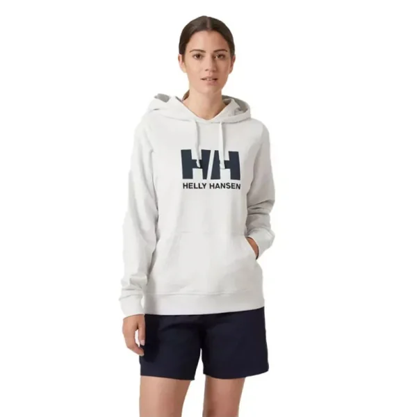 Sweat a capuche logo hoodie femme blanc - helly hansen