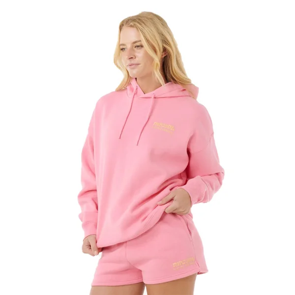 Sweat shirt rip curl surf puff heritage hood pink-orange