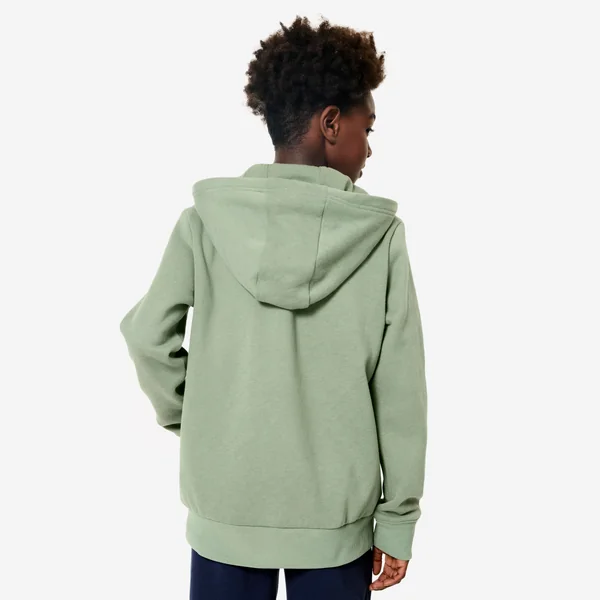 Sweat zippé enfant, vert kaki