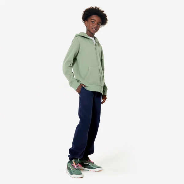 Sweat zippé enfant, vert kaki