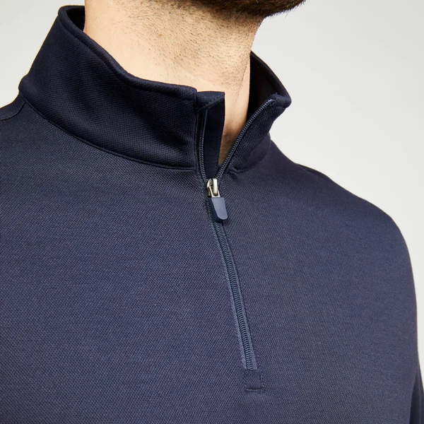 Sweat zippé golf homme, MW500 bleu marine