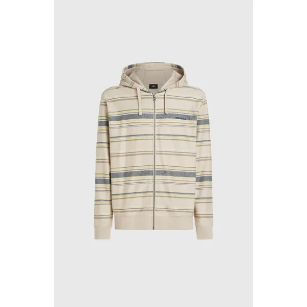 Sweat à capuche Bavaro à zip intégral | Grey Vintage Stripe