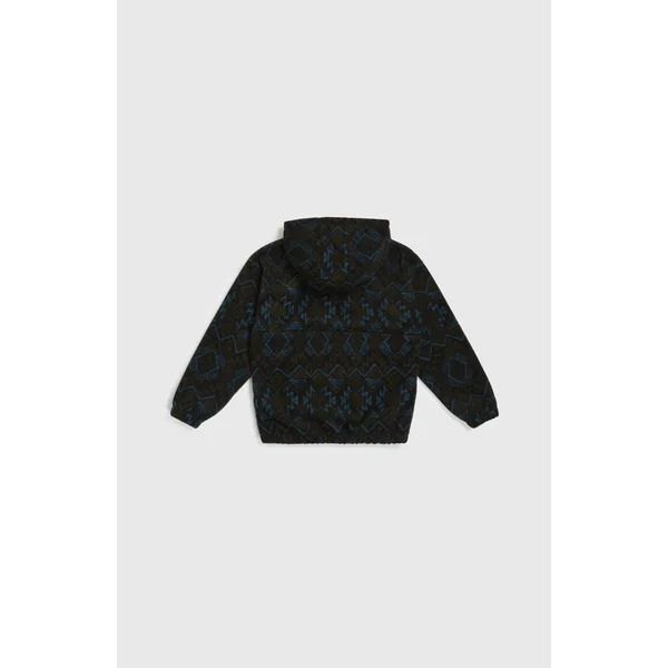 Sweat à capuche et col demi-zip Superfleece | Black Retro Ikat