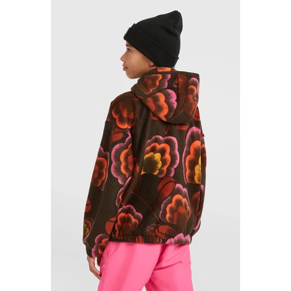 Sweat à capuche et col demi-zip Superfleece | Brown Originals Flower