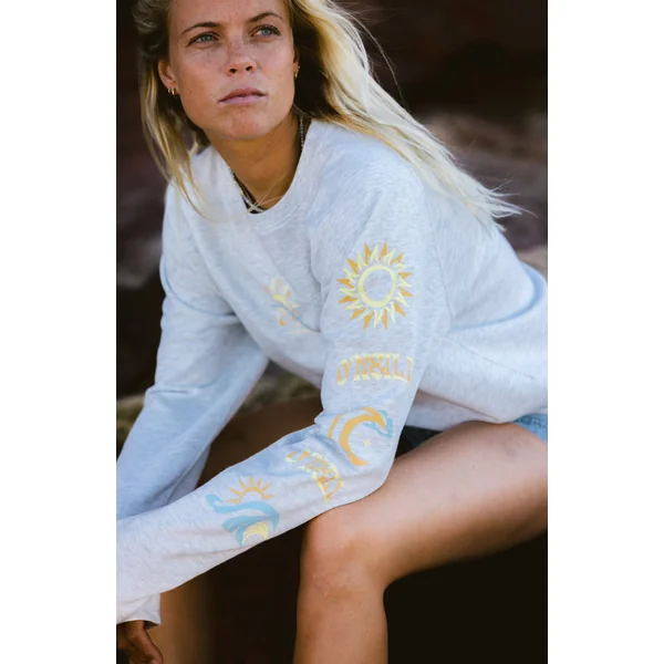 Sweatshirt Beach Vintage Crew | White Melange