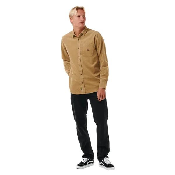 T shirt rip curl classic surf cord l-s shirt dark khaki