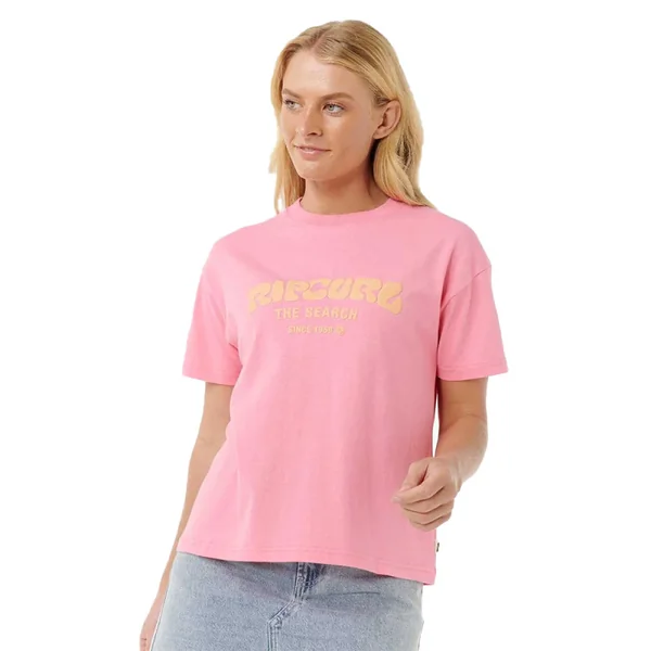 T shirt rip curl surf puff relaxed tee pink-orange