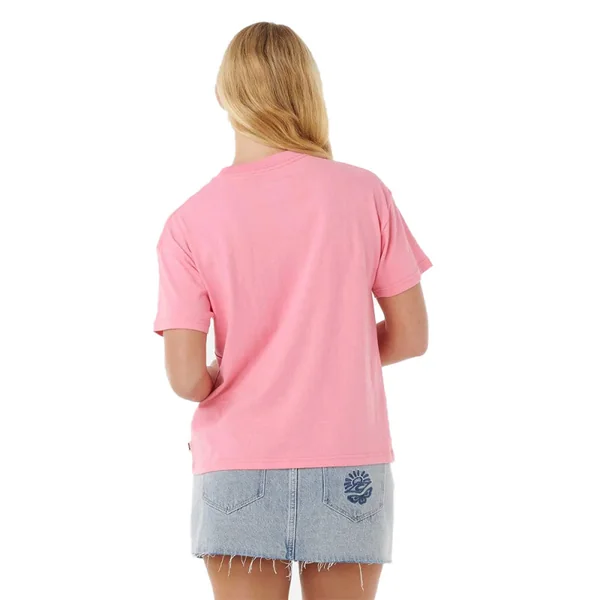 T shirt rip curl surf puff relaxed tee pink-orange