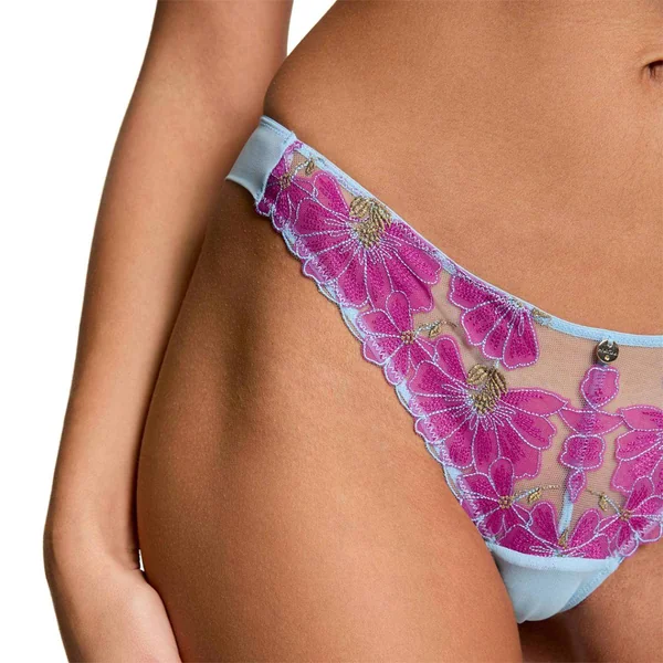 Tanga bleu Clemence Morgan Lingerie
