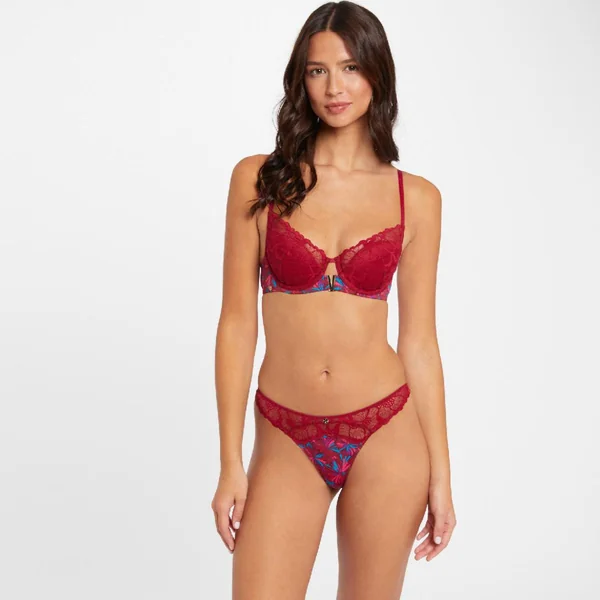 Tanga bordeaux Alma rouge Morgan Lingerie
