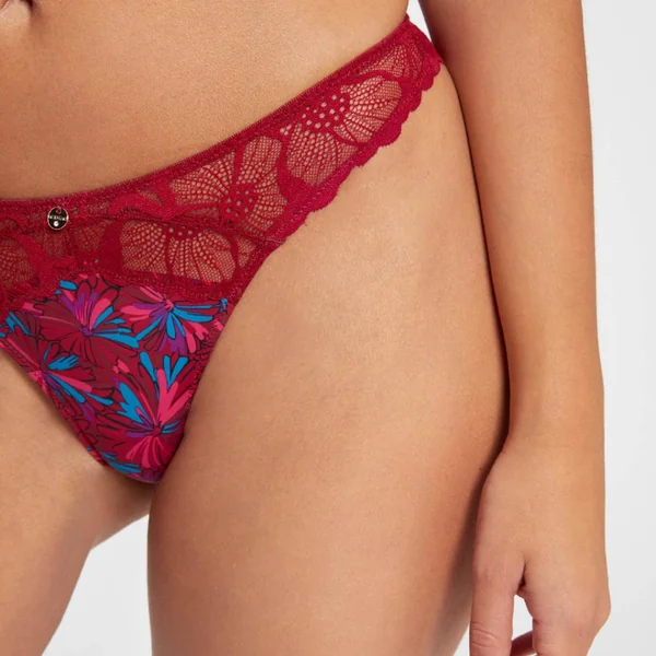 Tanga bordeaux Alma rouge Morgan Lingerie