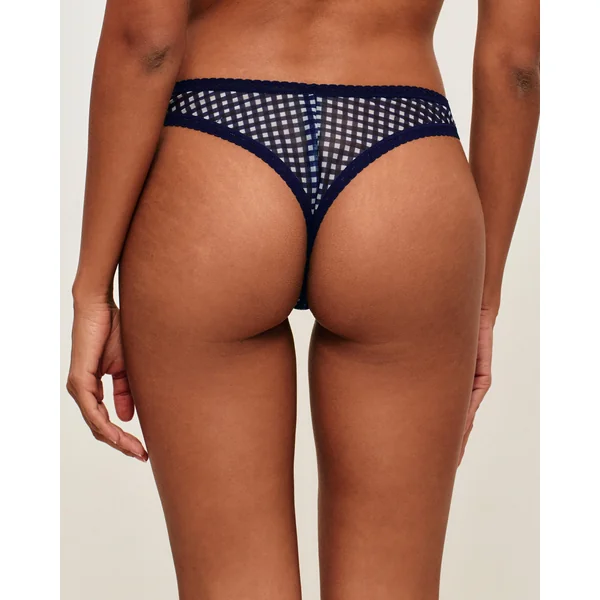 Tanga en tulle vichy
