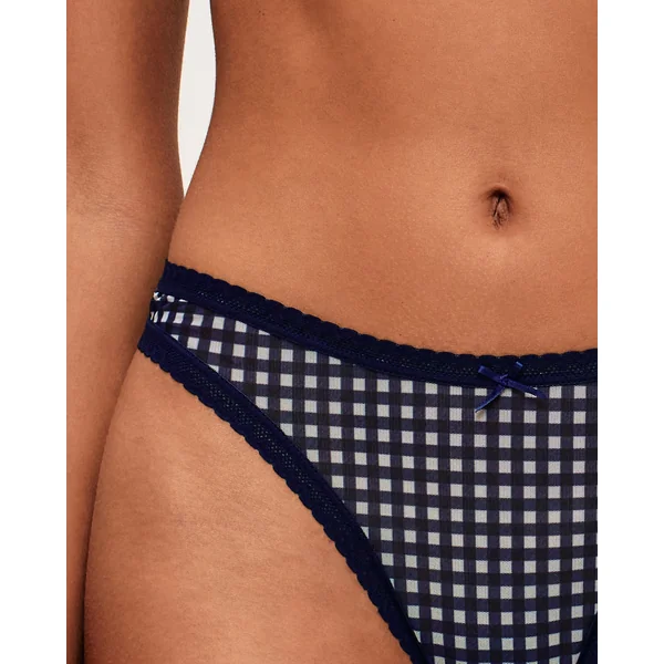 Tanga en tulle vichy